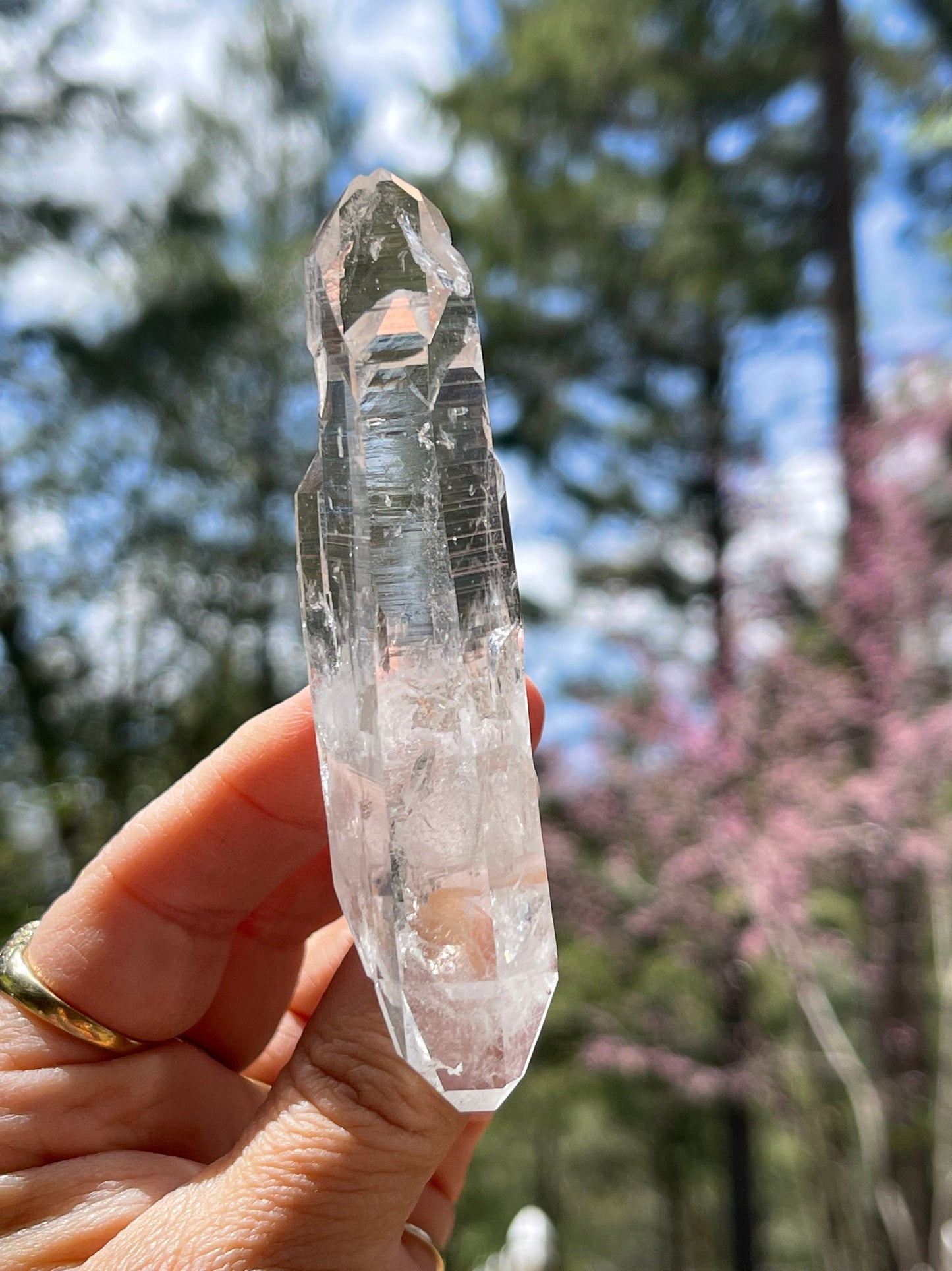 Twinning DT Prismatic Lemurian Quartz, Colombia, Empath Crystal Master Healer Tools, Healing, Divination, Metaphysical, Q8-0512