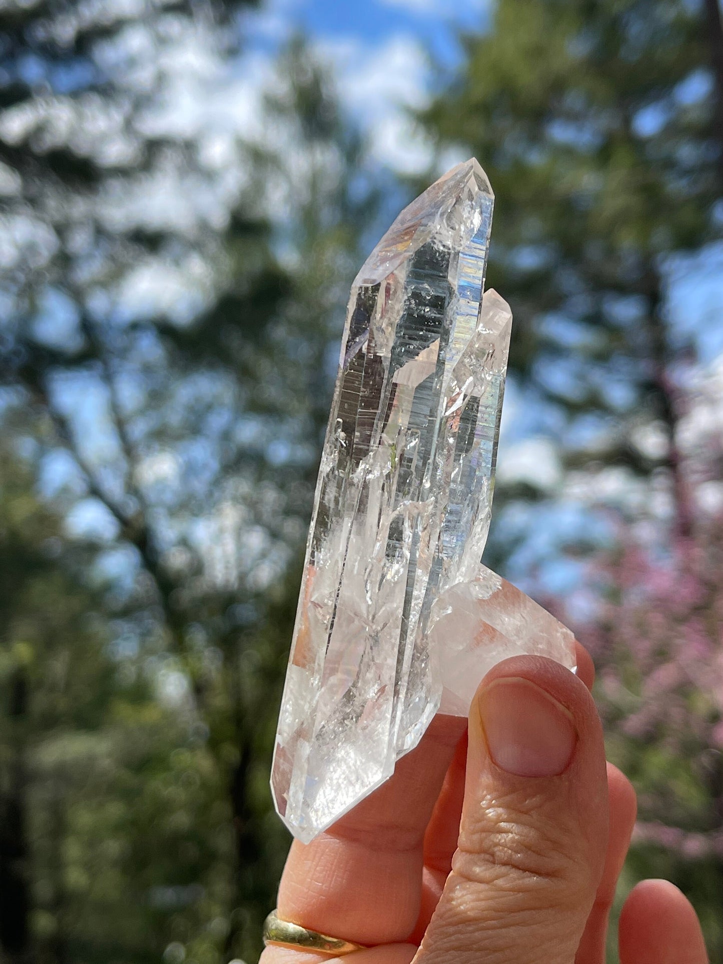 Twinning DT Prismatic Lemurian Quartz, Colombia, Empath Crystal Master Healer Tools, Healing, Divination, Metaphysical, Q8-0512