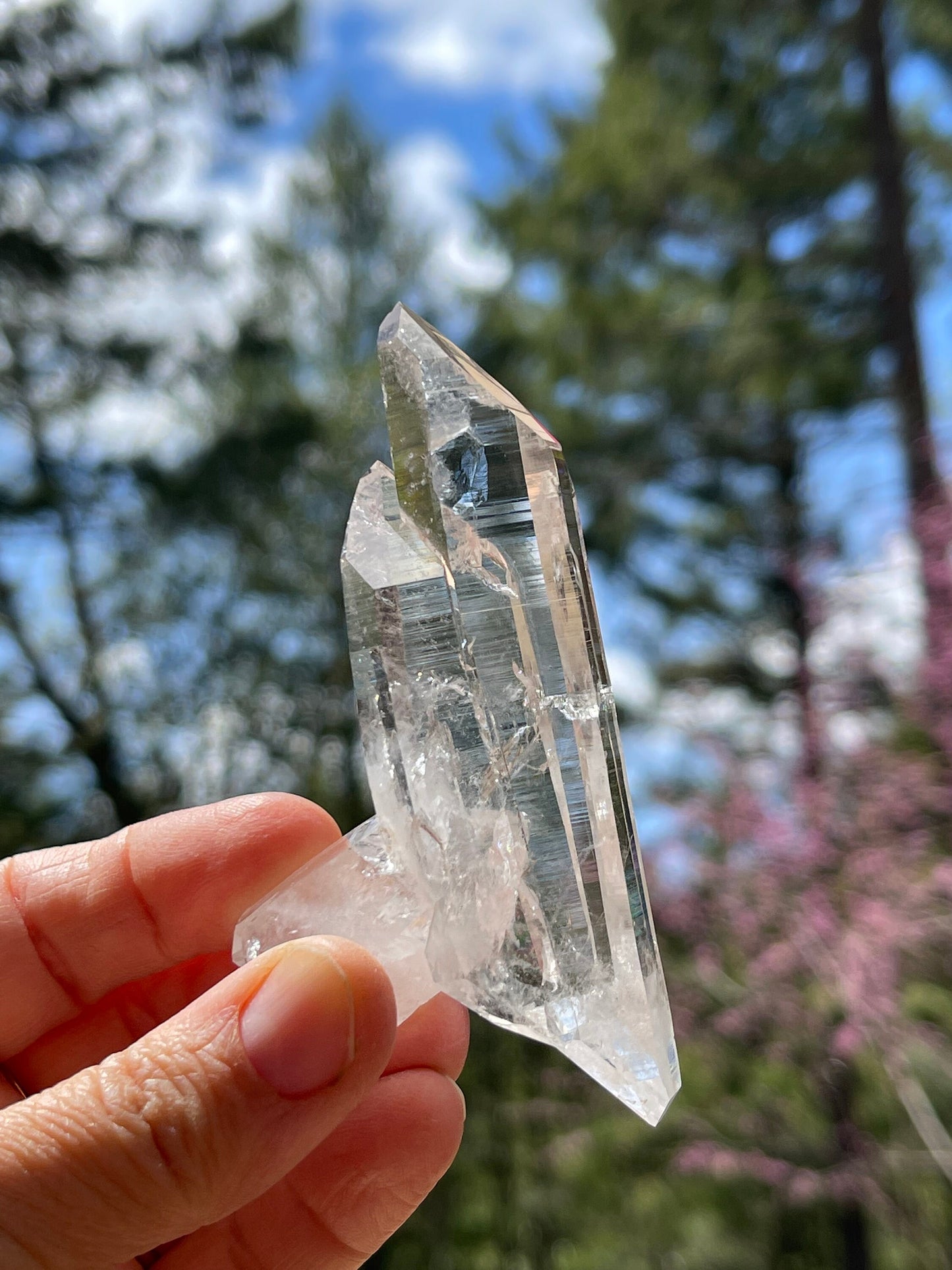 Twinning DT Prismatic Lemurian Quartz, Colombia, Empath Crystal Master Healer Tools, Healing, Divination, Metaphysical, Q8-0512