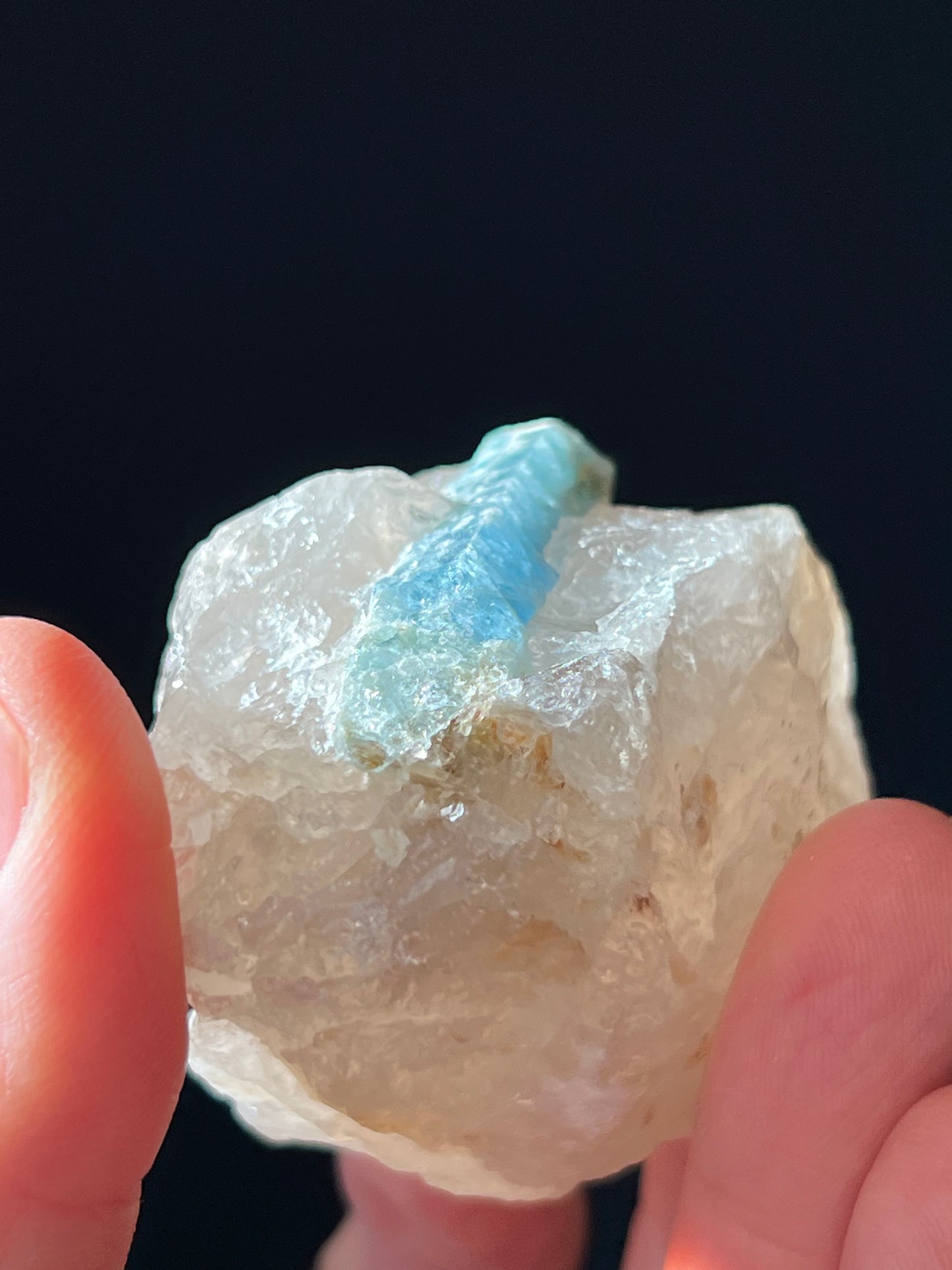 Beryl var. Aquamarine in Smoky Quartz