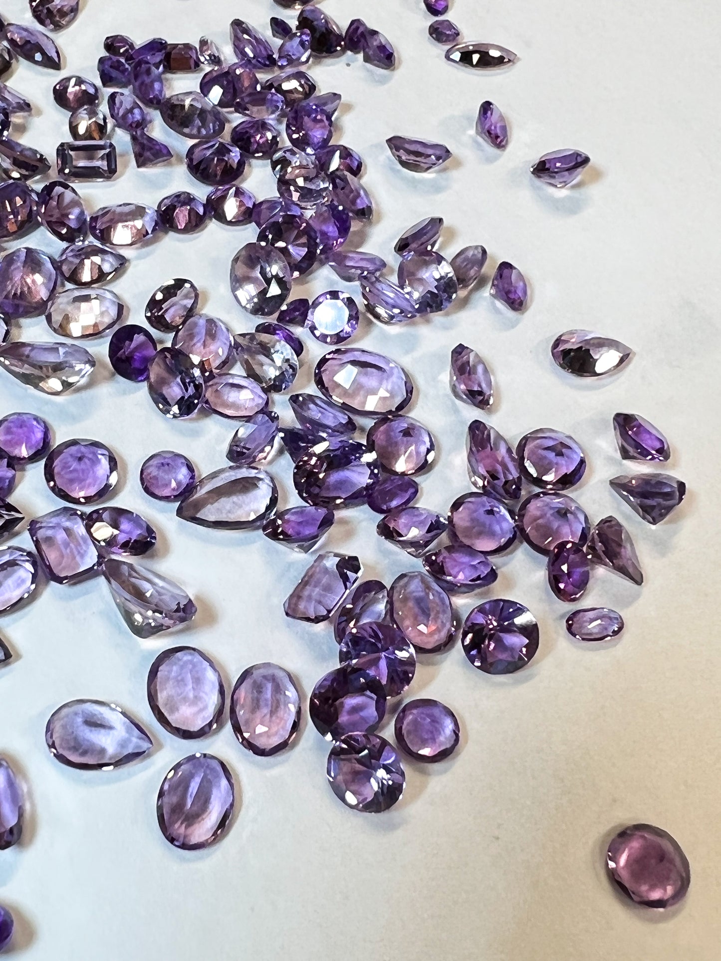 7 Amethyst Faceted Gemstones