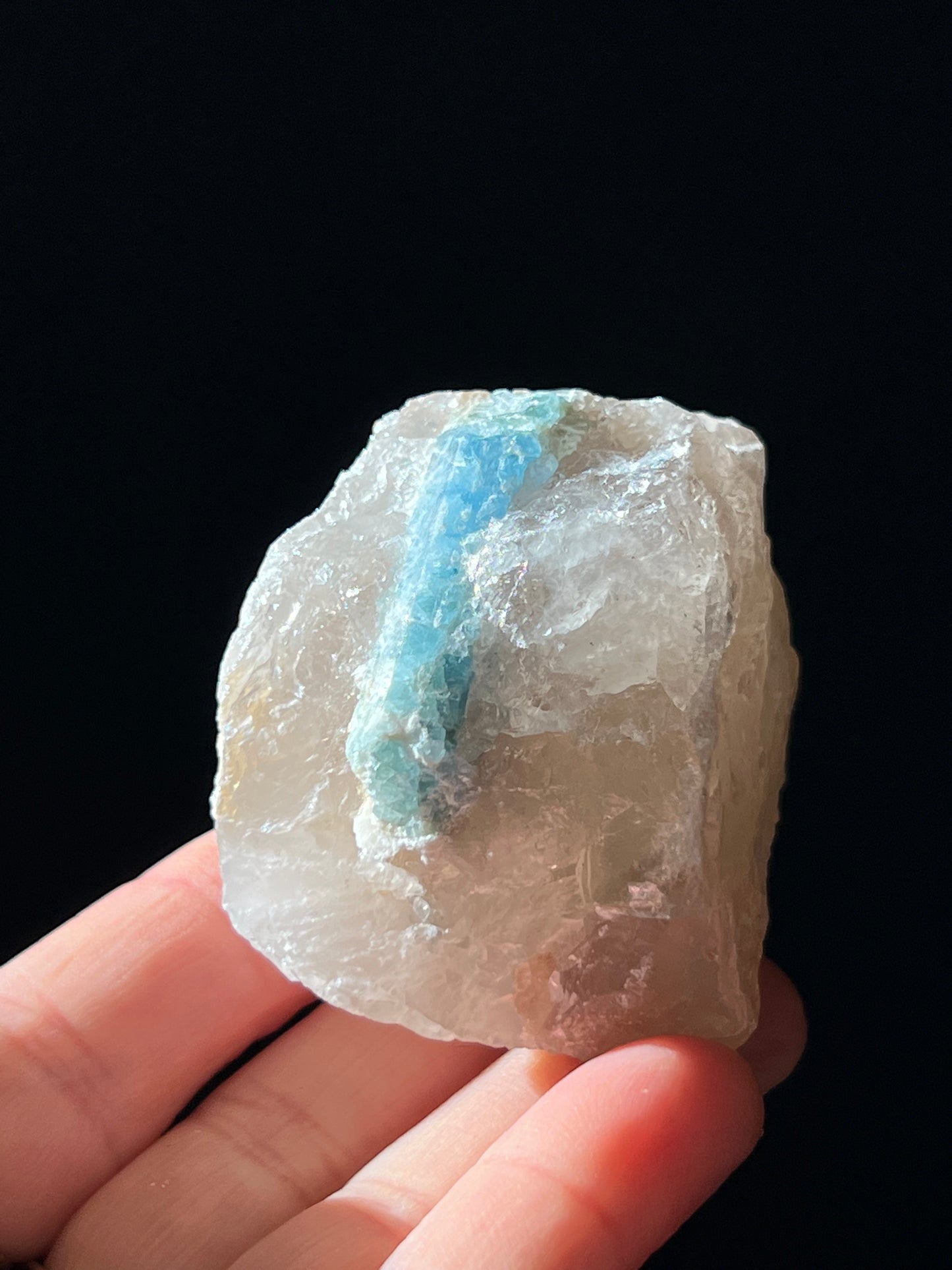 Beryl var. Aquamarine in Smoky Quartz