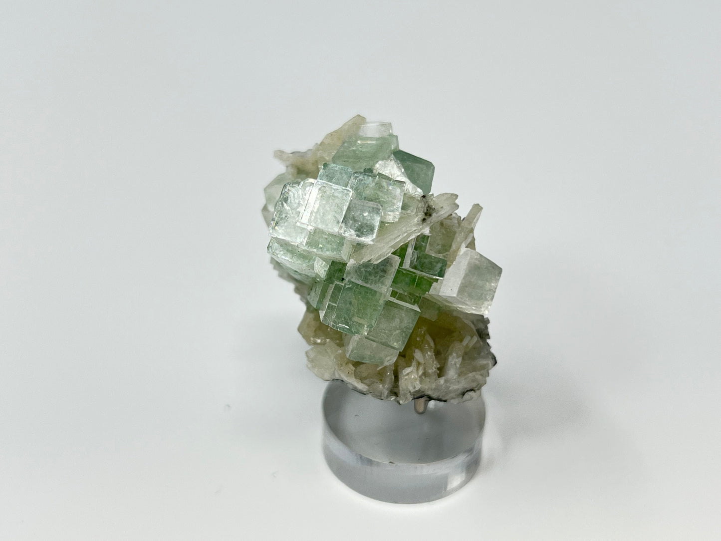 Green Apophyllite 'Disco Ball' Crystal, India