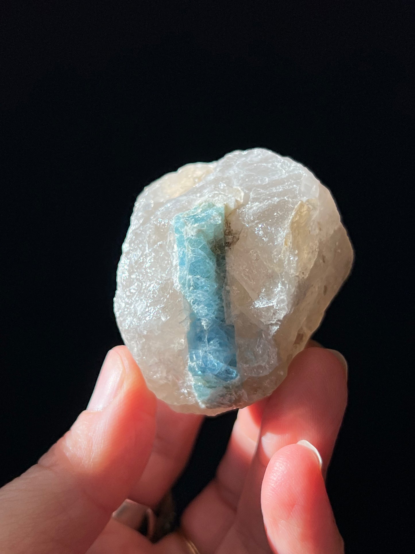 Beryl var. Aquamarine in Smoky Quartz